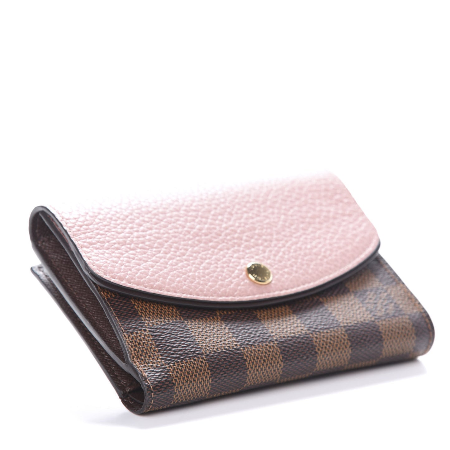 Damier Ebene Normandy Compact Wallet Rose Ballerine