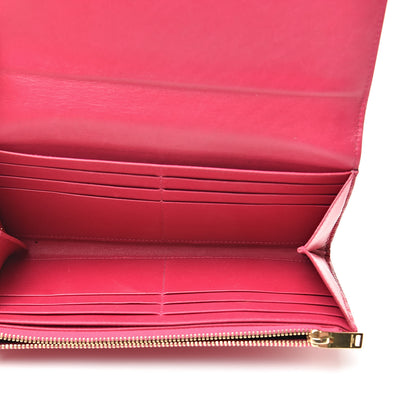 Saint Laurent Patent Grain de Poudre Classic Large Letters Flap Wallet Bubblegum 5 of 15