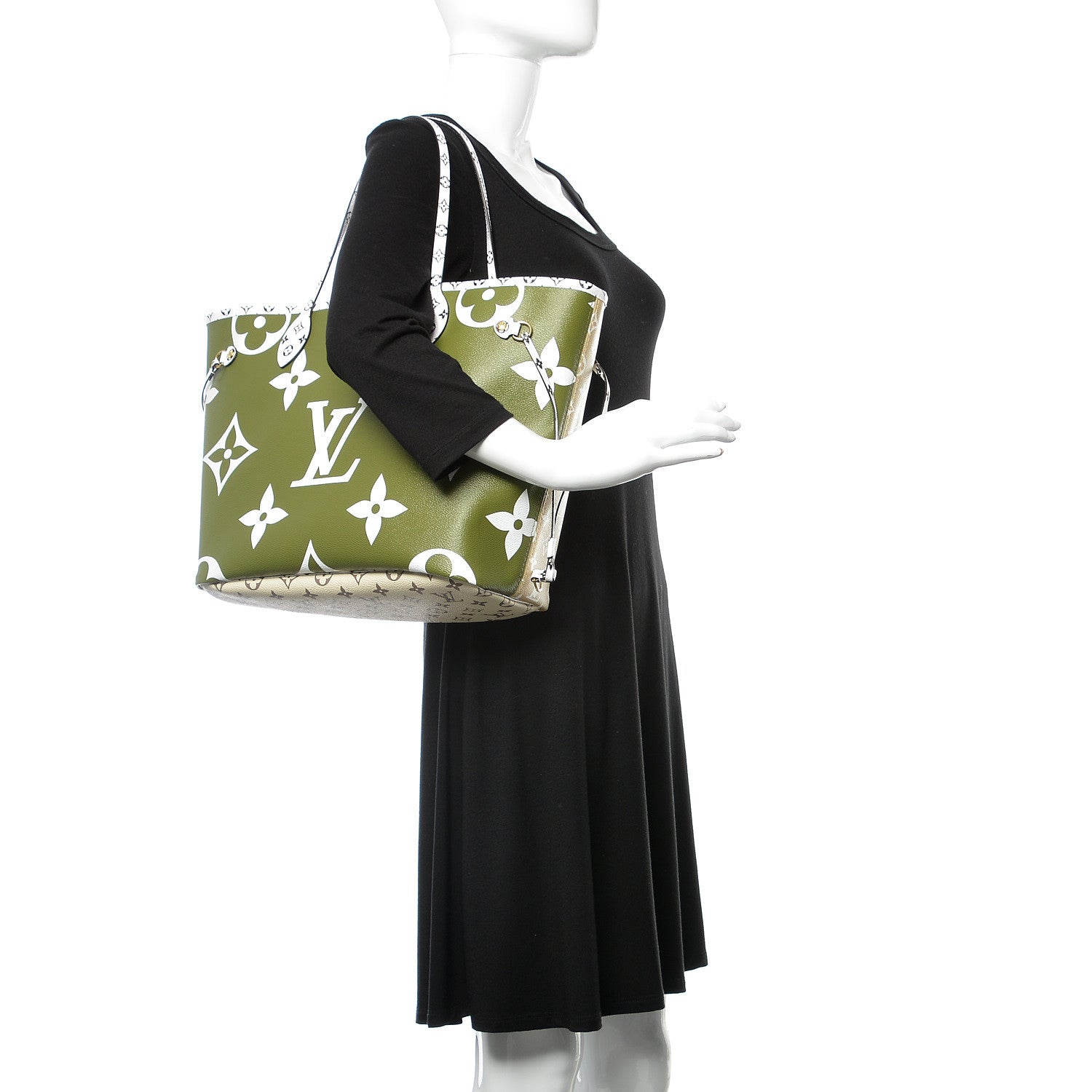 Louis Vuitton Monogram Giant Neverfull MM Kaki 2 of 11