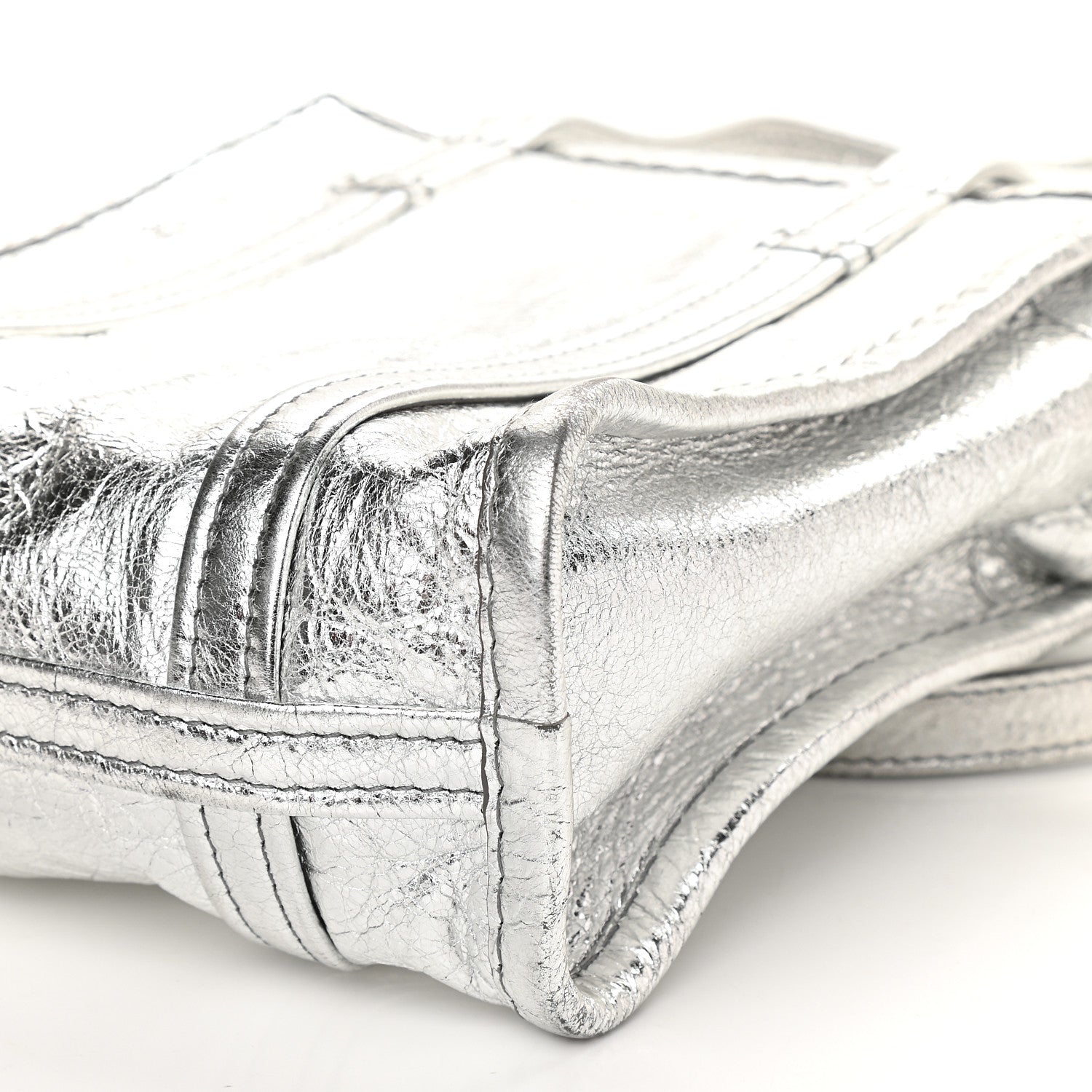 Balenciaga Metallic Calfskin XXS Bazar Shopper Tote Silver Hardware 9 of 12