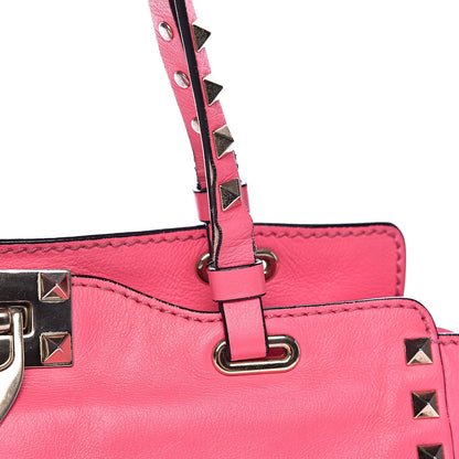 Valentino Garavani Vitello Small Rockstud Tote Fuxia Fluo 15 of 19