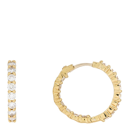 Roberto Coin 18K Yellow Gold Diamond 2.12ctw Inside Out Hoop Earrings 1 of 5