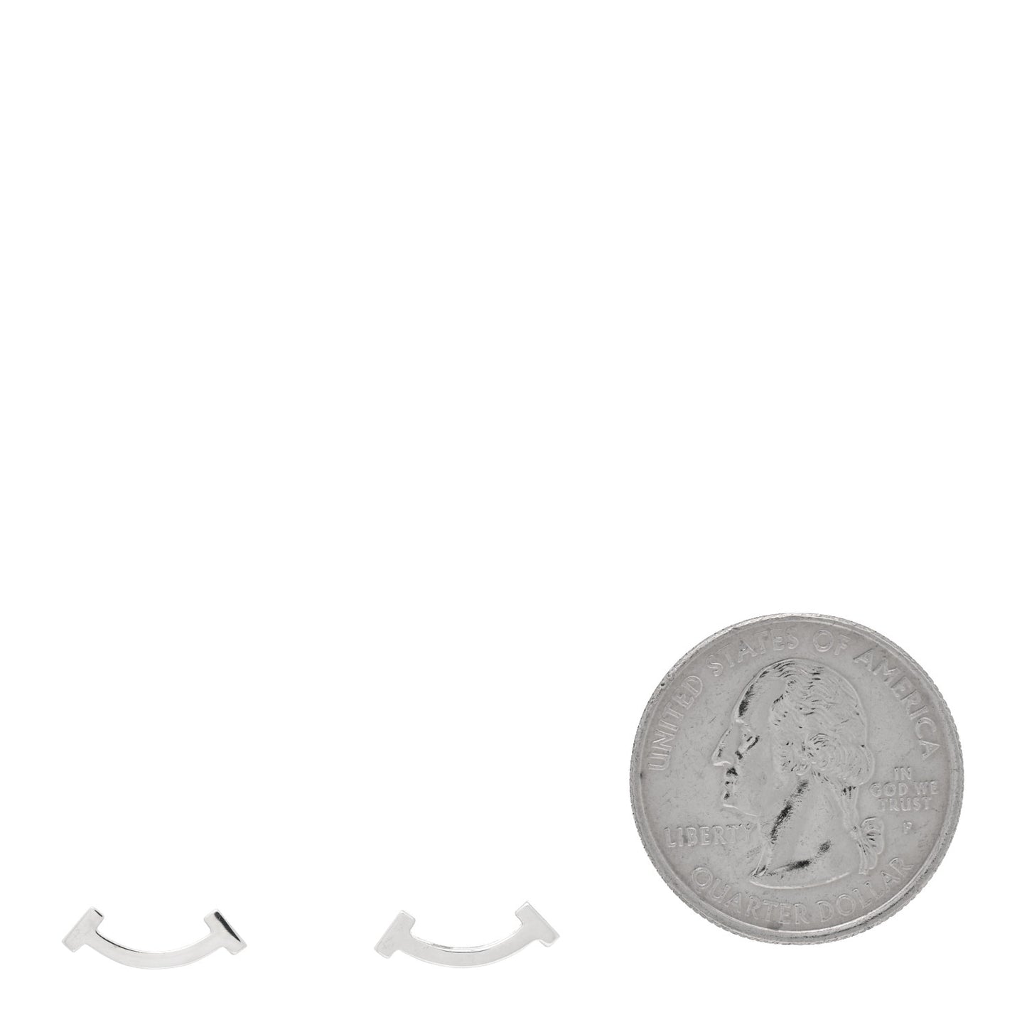 Sterling Silver T Smile Stud Earrings
