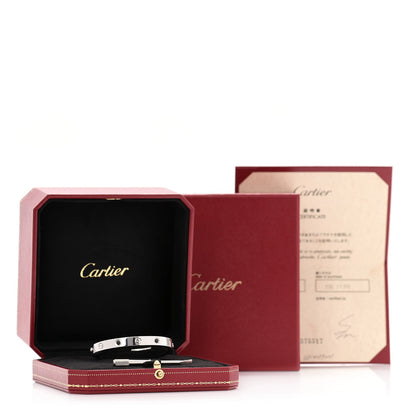 Cartier 18K White Gold 4 Black Sapphire LOVE Bracelet 16 6 of 6