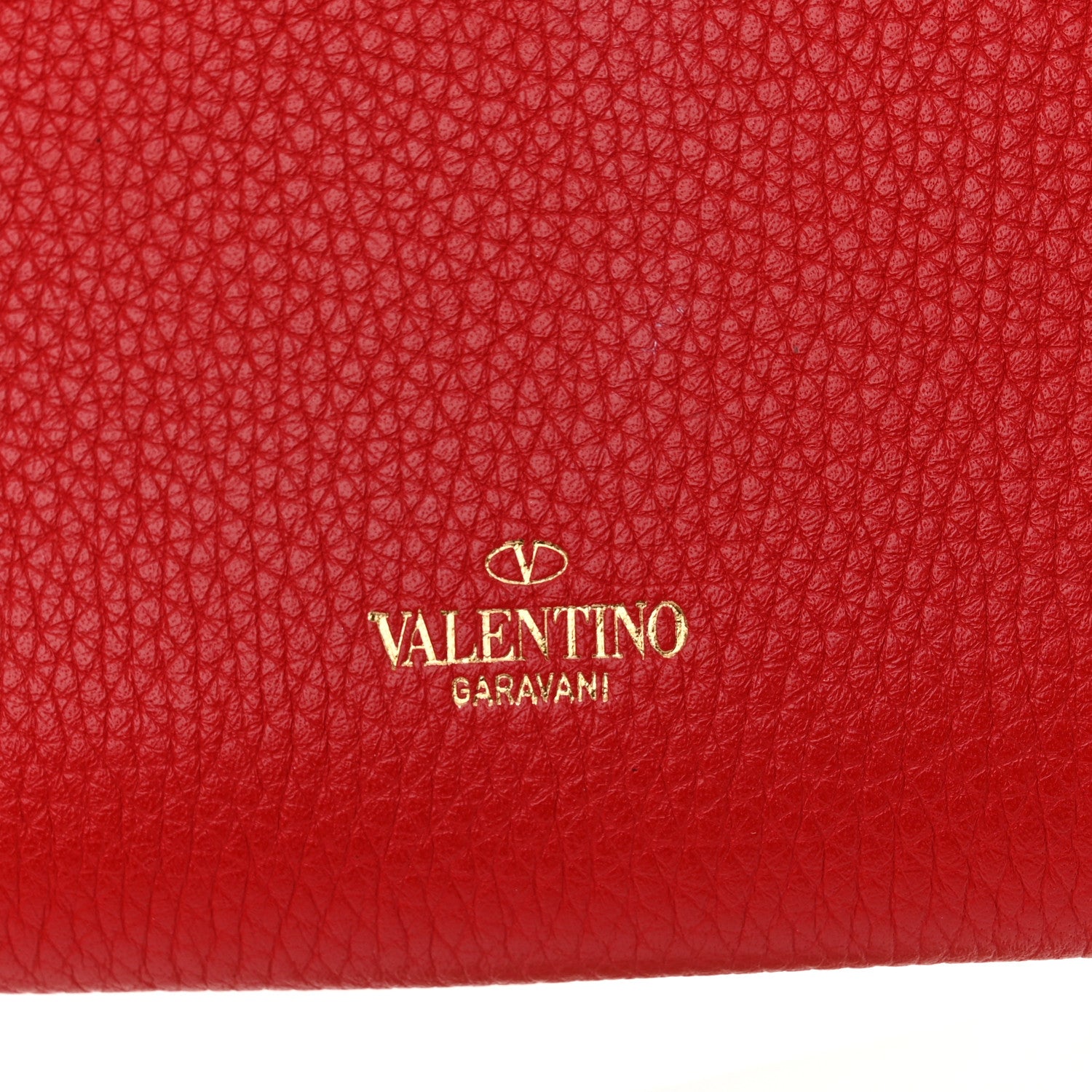 Valentino Garavani Pebbled Calfskin Rockstud Flip Lock Wallet On Chain Rouge Pur 7 of 11