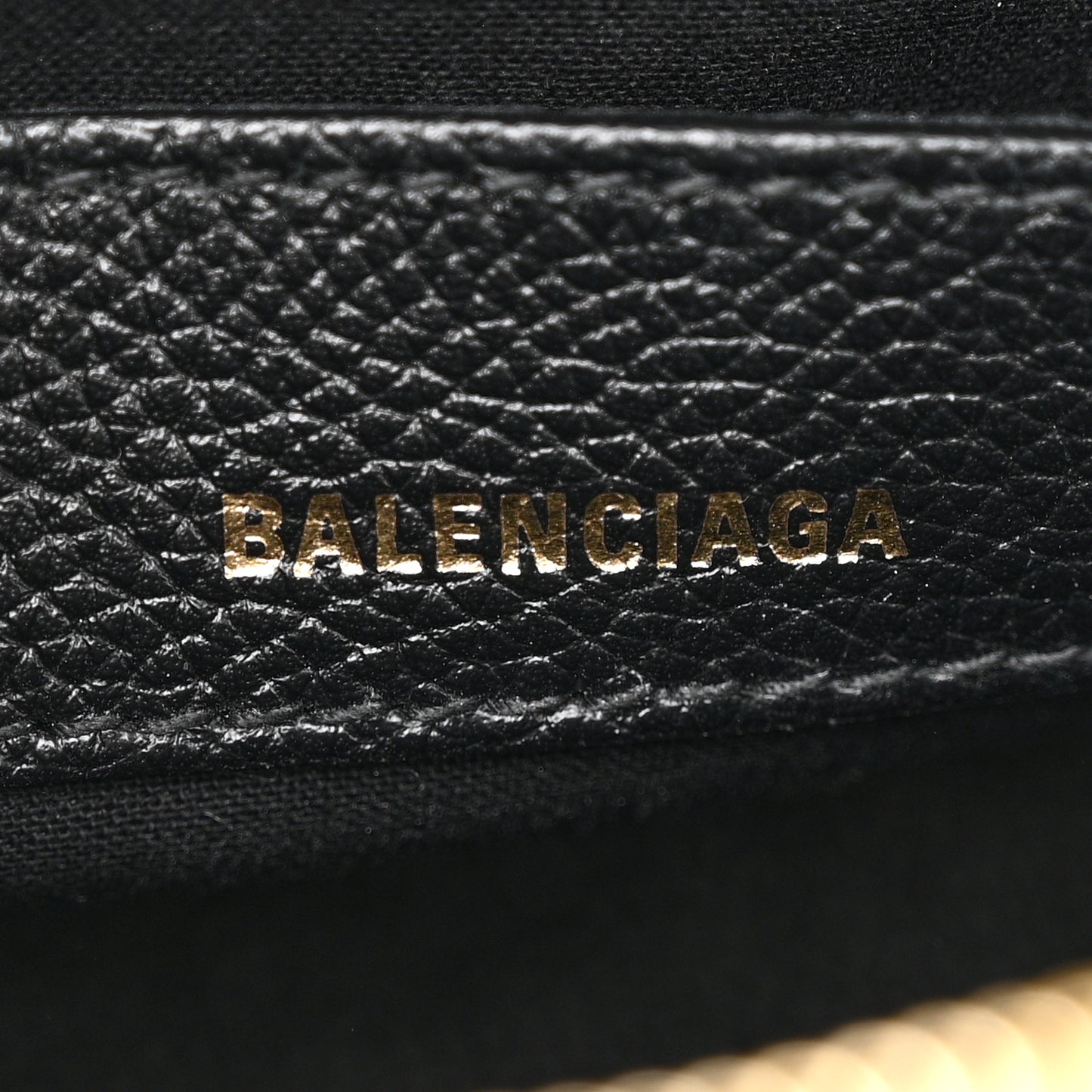 Grained Calfskin Logo XXS Ville Top Handle Bag Black White