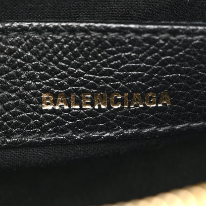 Balenciaga Grained Calfskin Logo XXS Ville Top Handle Bag Black White 6 of 11