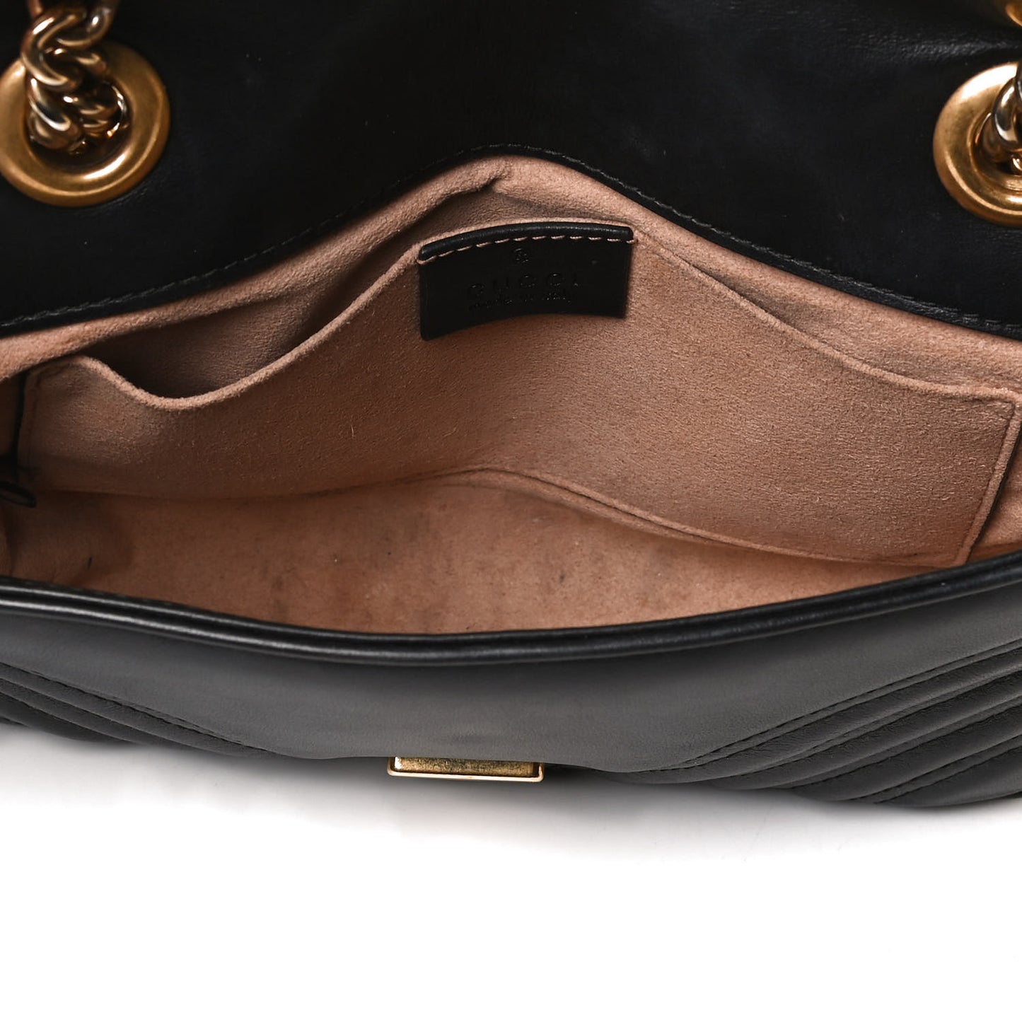 Calfskin Matelasse Mini GG Marmont Shoulder Bag Black