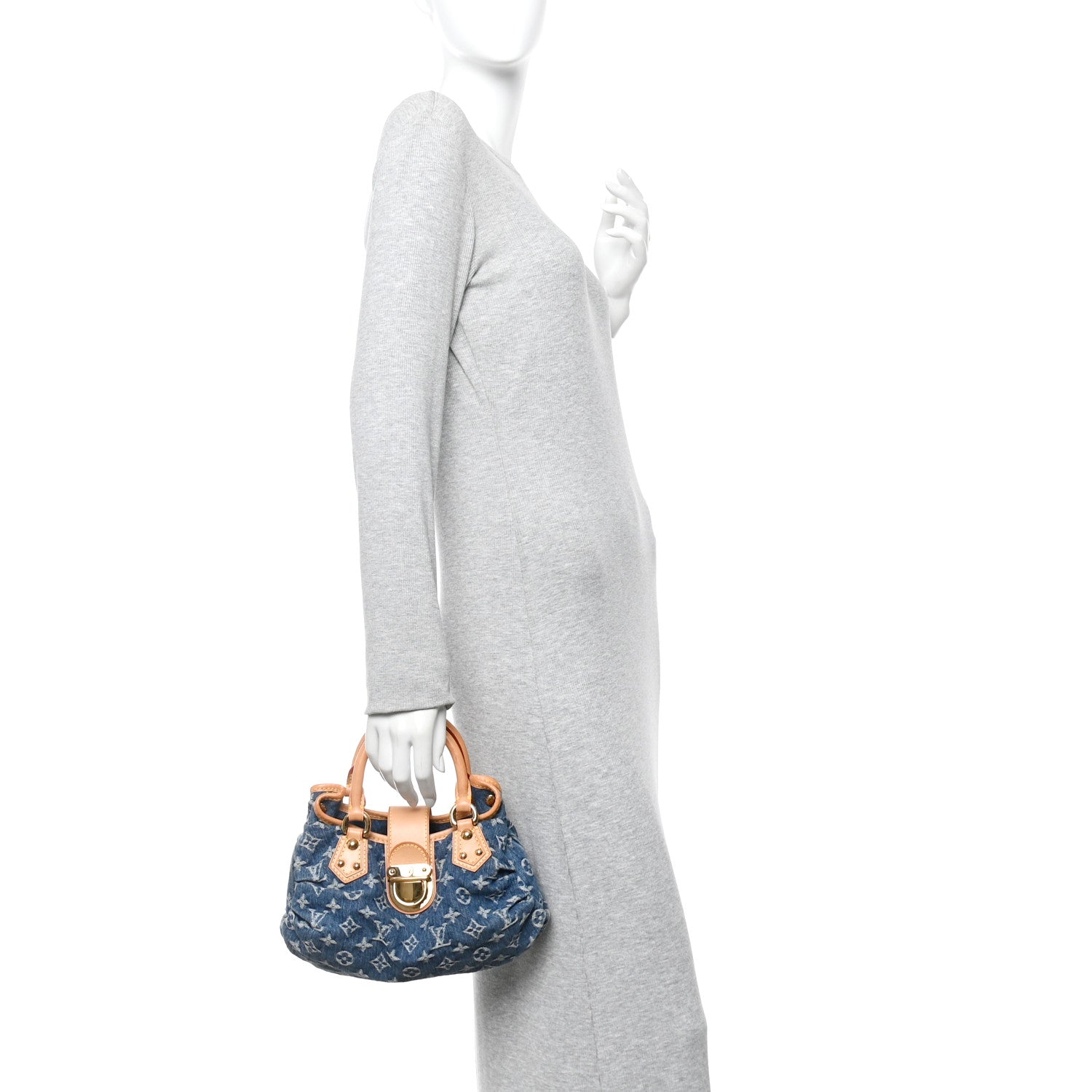 Louis Vuitton Monogram Denim Pleaty  Blue 2 of 9