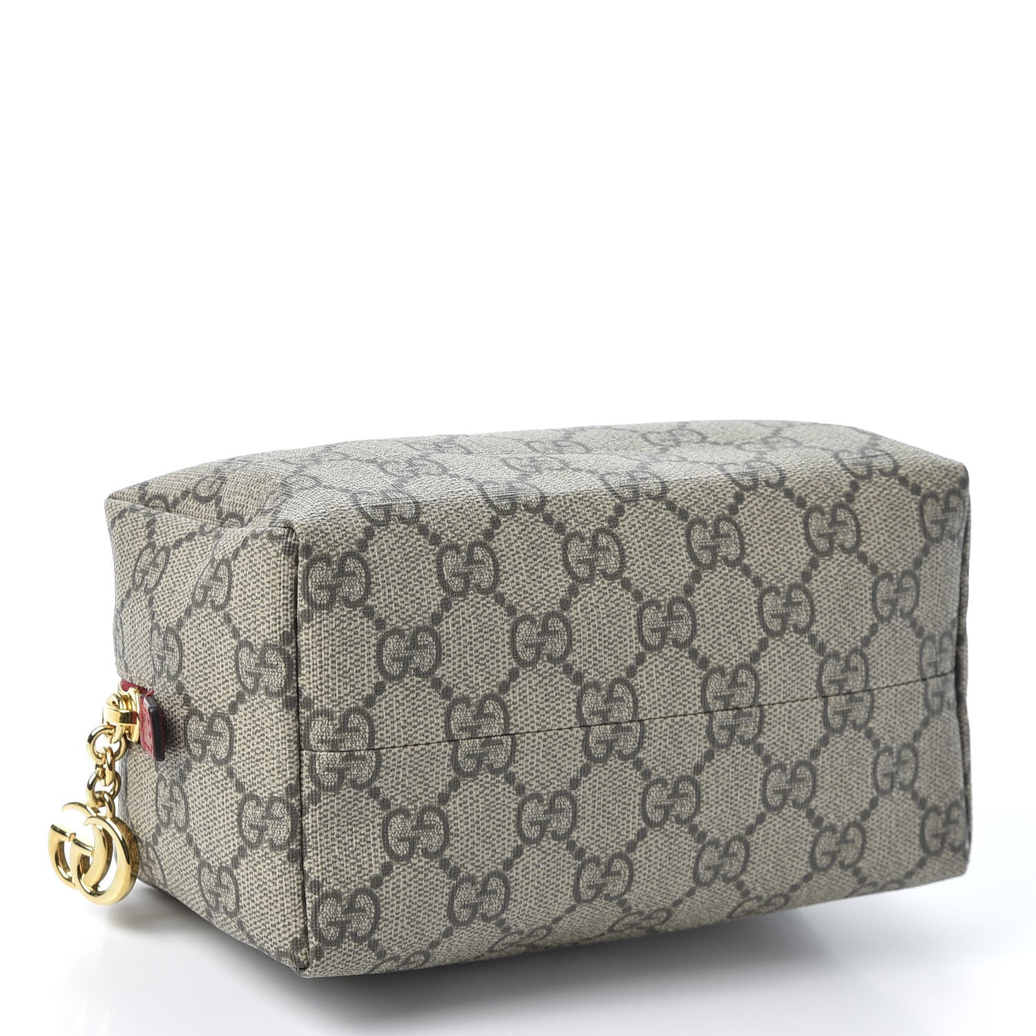 Gucci Soft GG Supreme Monogram Calfskin Medium Ophidia Cosmetic Case Beige Ebony Hibiscus Red 3 of 8