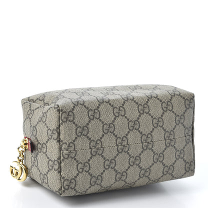 Gucci Soft GG Supreme Monogram Calfskin Medium Ophidia Cosmetic Case Beige Ebony Hibiscus Red 3 of 8