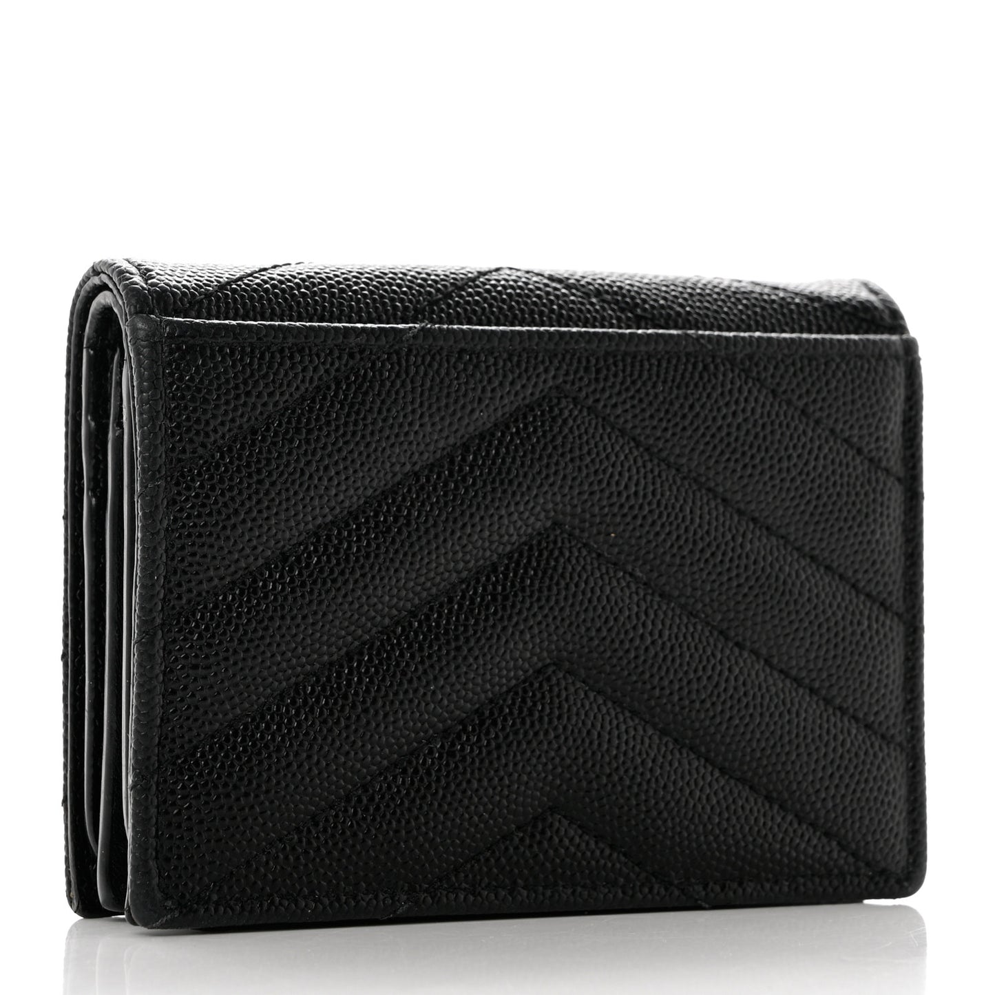 Grain De Poudre Matelasse Chevron Monogram Card Case Black