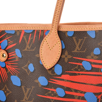 Louis Vuitton Monogram Jungle Dots Neo Neverfull MM Coquelicot Denim 8 of 9