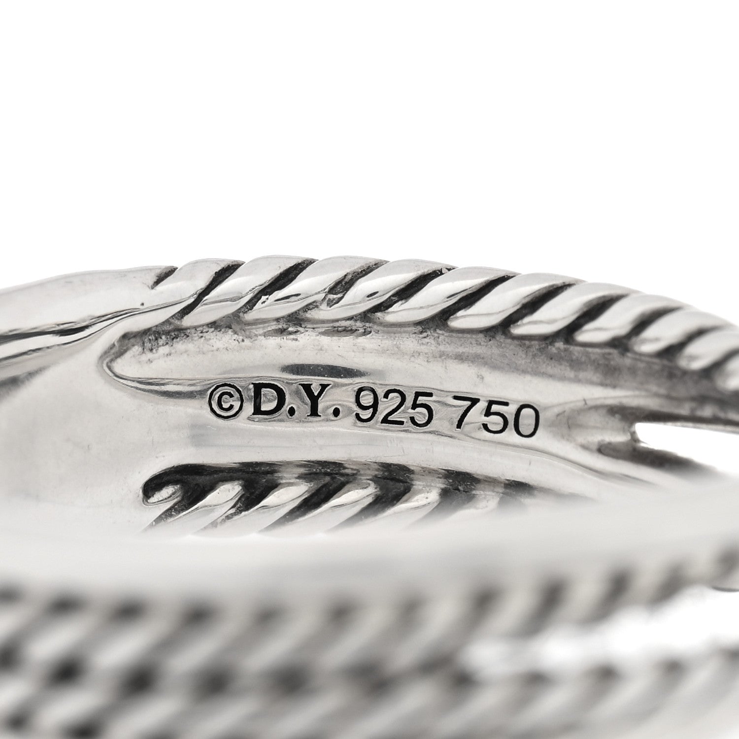David Yurman Sterling Silver 18K Yellow Gold 6mm X Crossover Ring 62 10 4 of 4