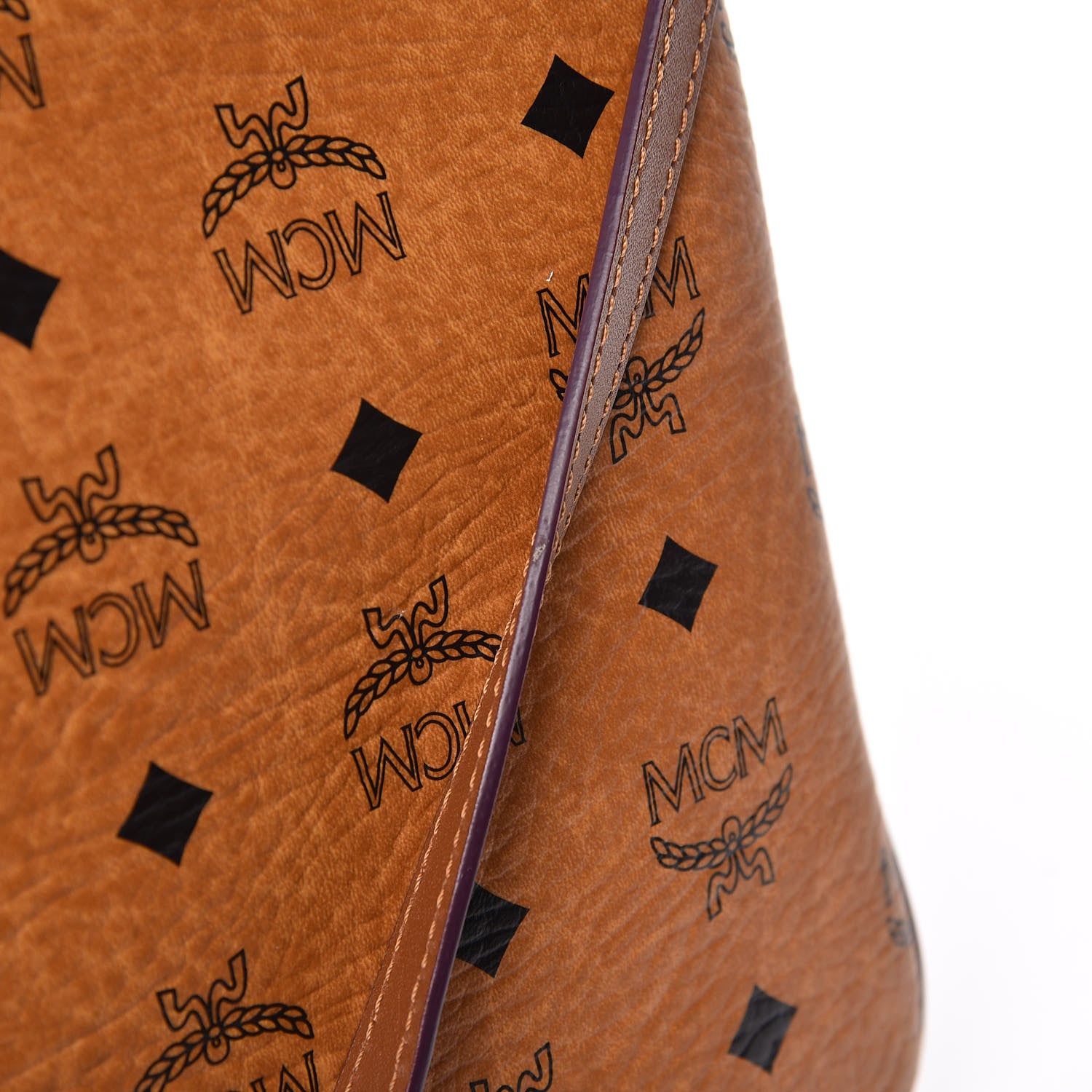 MCM Visetos Medium Stark Wristlet Pouch Cognac 11 of 13