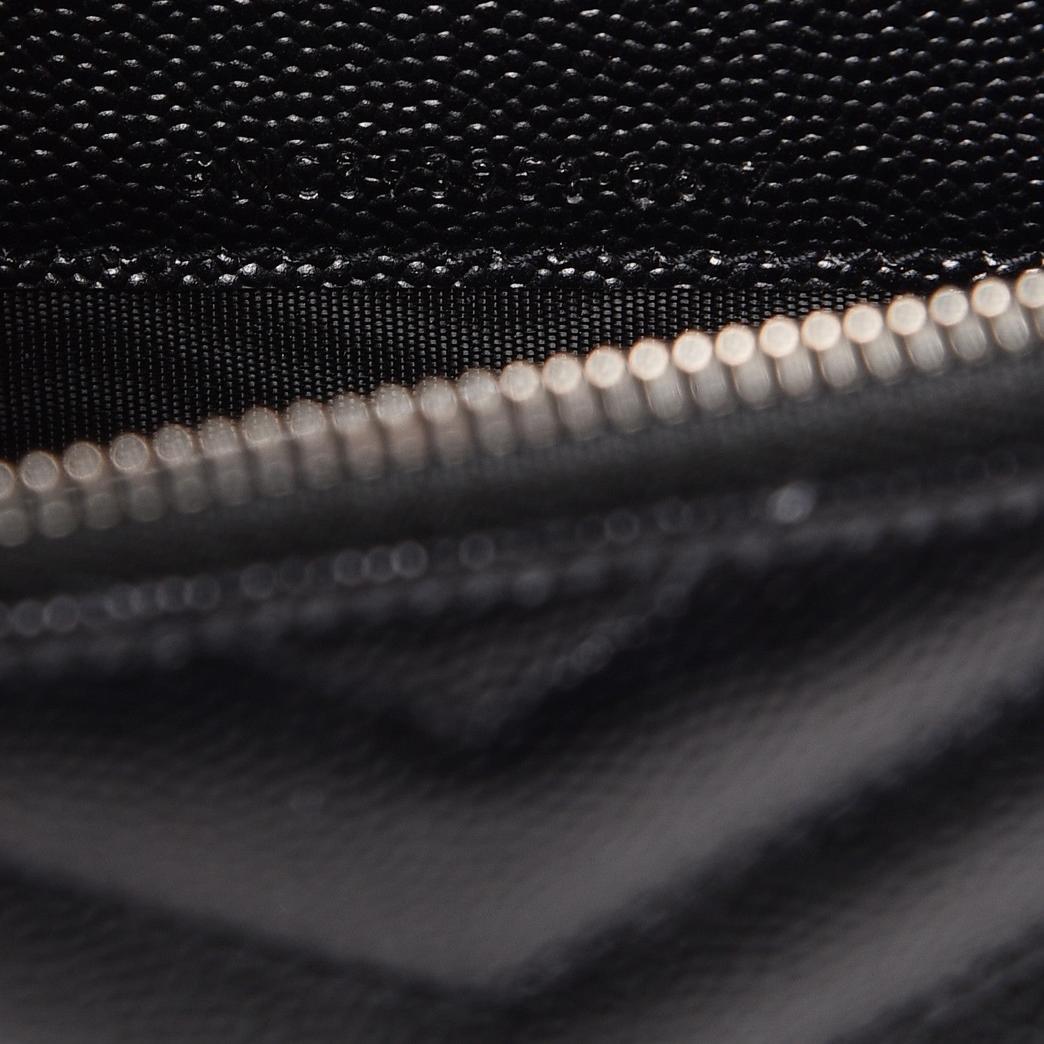 Saint Laurent Grain De Poudre Matelasse Chevron Monogram Envelope Chain Wallet Black 7 of 9