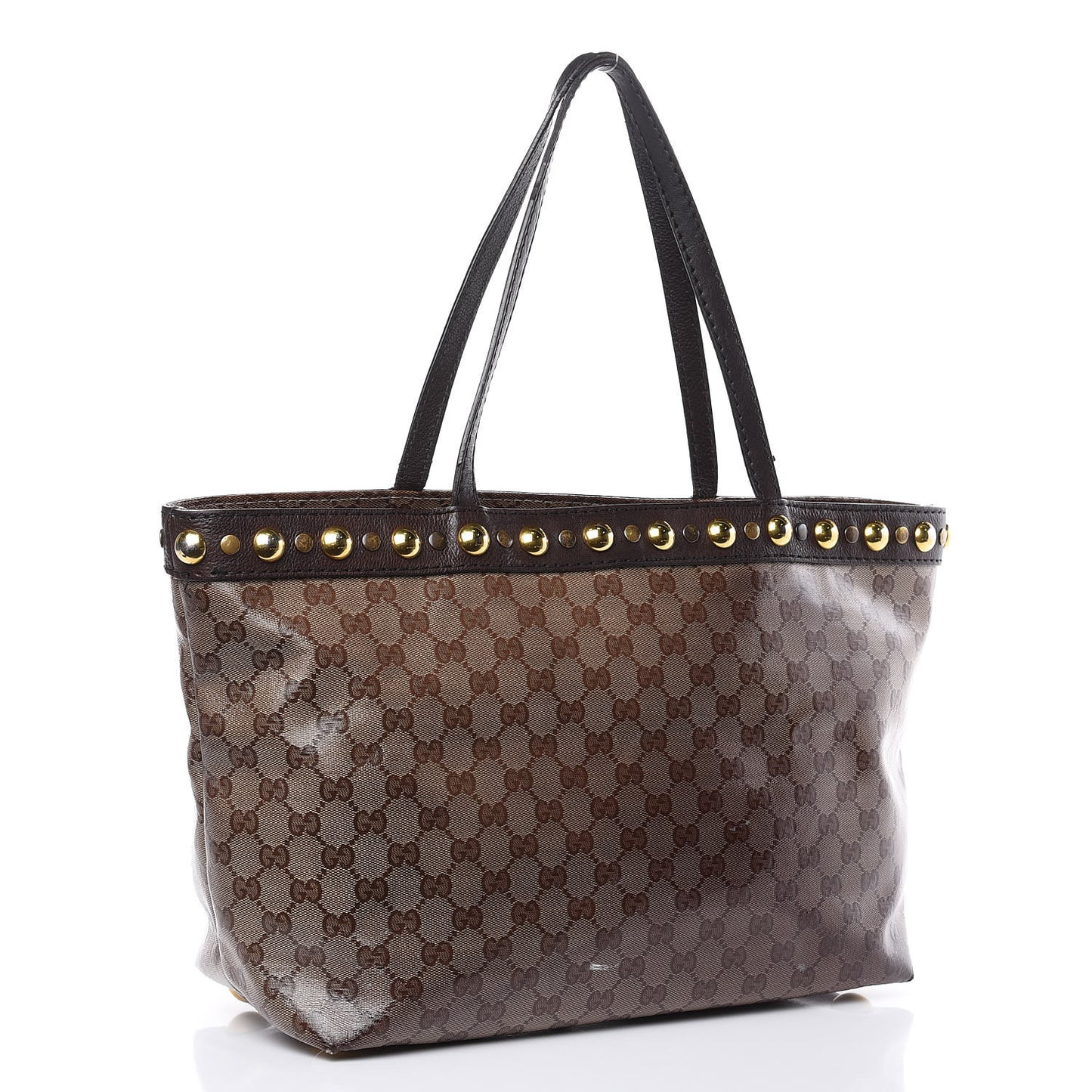 Crystal Monogram Medium Babouska Shopping Tote Dark Brown
