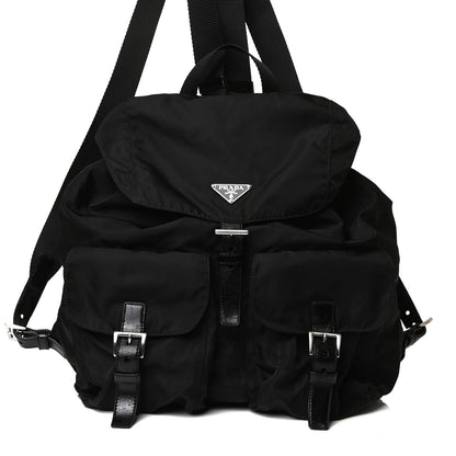 Prada Tessuto Nylon Saffiano Medium Backpack Black 8 of 17