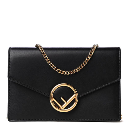Fendi Vitello Liberty Lucido F is Fendi Medium Envelope Wallet on Chain Black 1 of 4