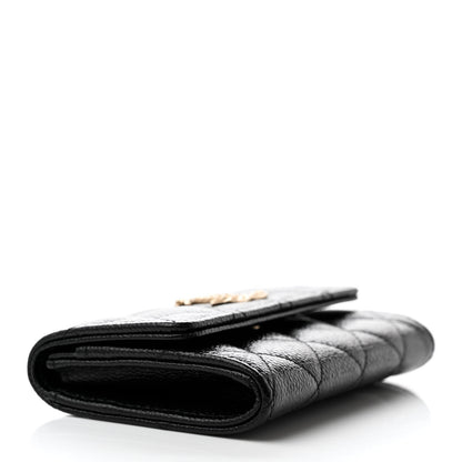Chanel Caviar Quilted Chain CC Flap Card Holder Black 4 of 9