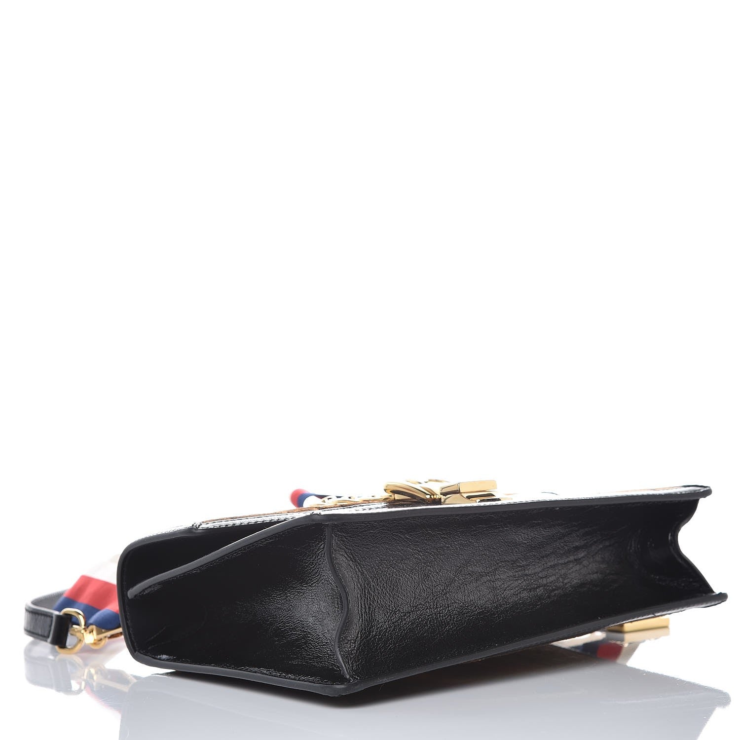 Gucci Velvet GG Monogram Web Small Sylvie Shoulder Bag Brown Black Oro Vecchio 4 of 7
