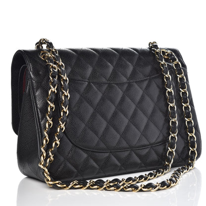 Chanel Caviar Quilted Jumbo Double Flap Black 3 of 8