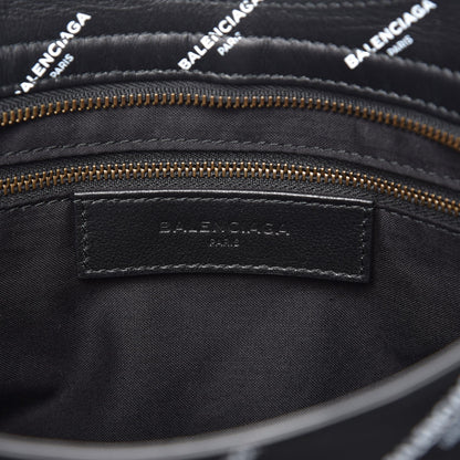 Balenciaga Veau Allover Logo Classic Hardware City Black White 7 of 8