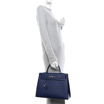 Hermes Epsom Kelly Sellier 35 Bleu Saphir 3 of 13