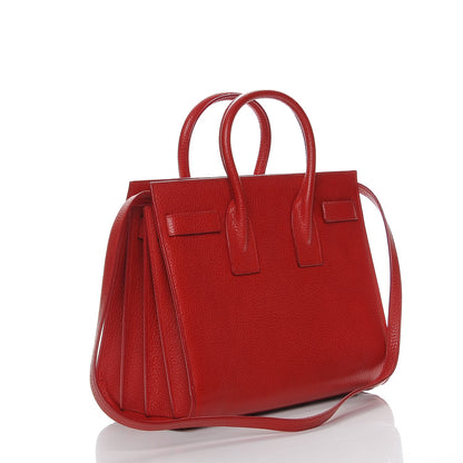 Saint Laurent Grained Calfskin Small Sac De Jour New Red 4 of 8