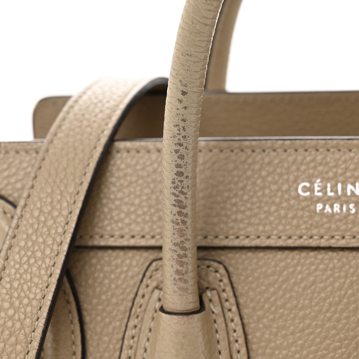 Drummed Calfskin Nano Luggage Dune