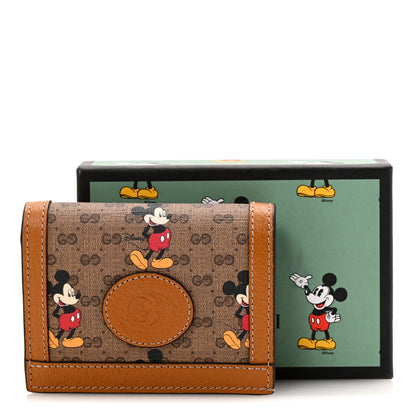Gucci X DISNEY Mini Vintage GG Supreme Monogram Mickey Mouse Card Holder Wallet Beige Vintage Sun Oil 8 of 8