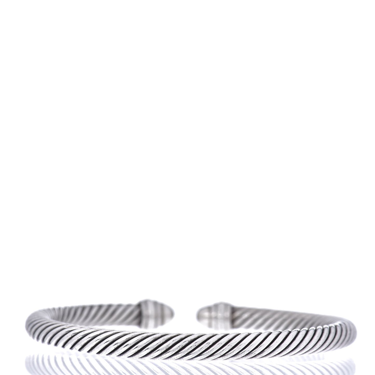 Sterling Silver Pave Diamond 5mm Cable Classics Bracelet