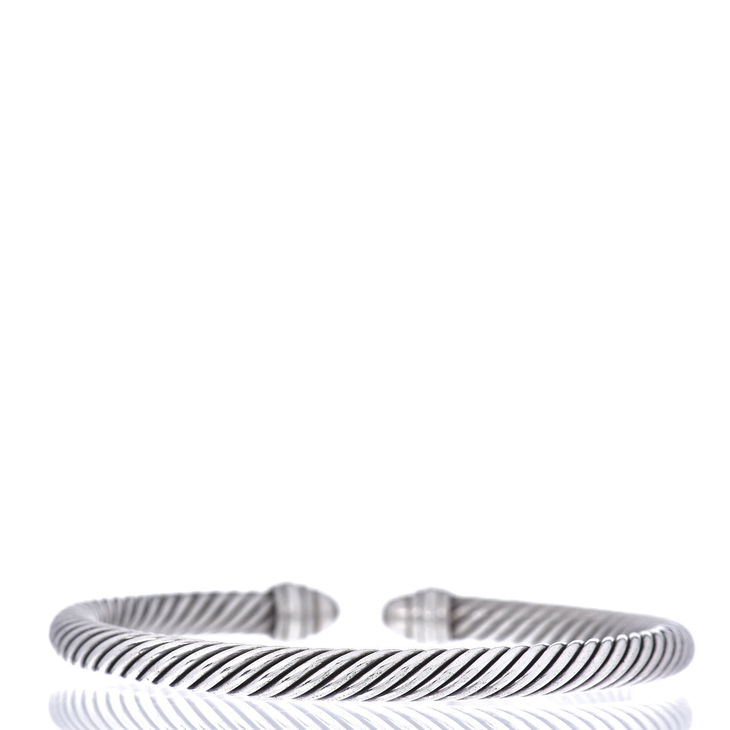 David Yurman Sterling Silver Pave Diamond 5mm Cable Classics Bracelet 3 of 4