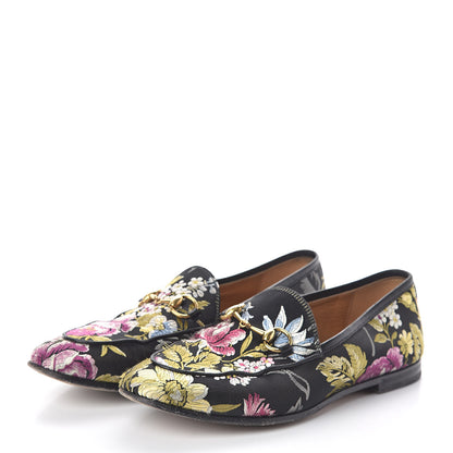 Gucci Floral Jacquard Horsebit Womens Jordaan Loafers 36 Multi 3 of 11