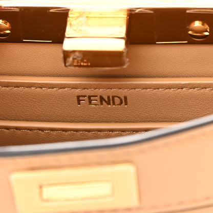Fendi Shiny Nappa Petite Peekaboo I SEE U Satchel Miele Scuro 7 of 12