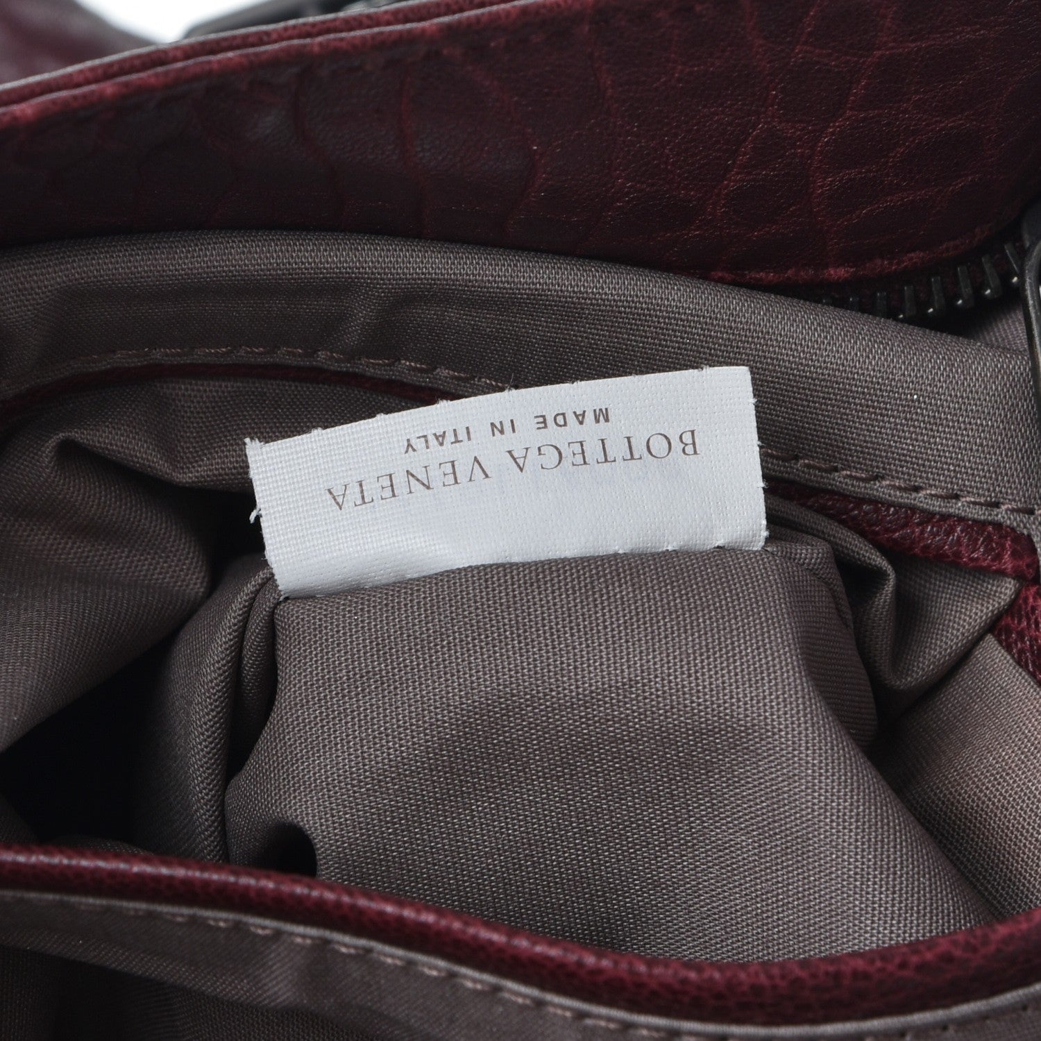 Bottega Veneta Lambskin Zip Top Messenger Bag Burgundy 7 of 9
