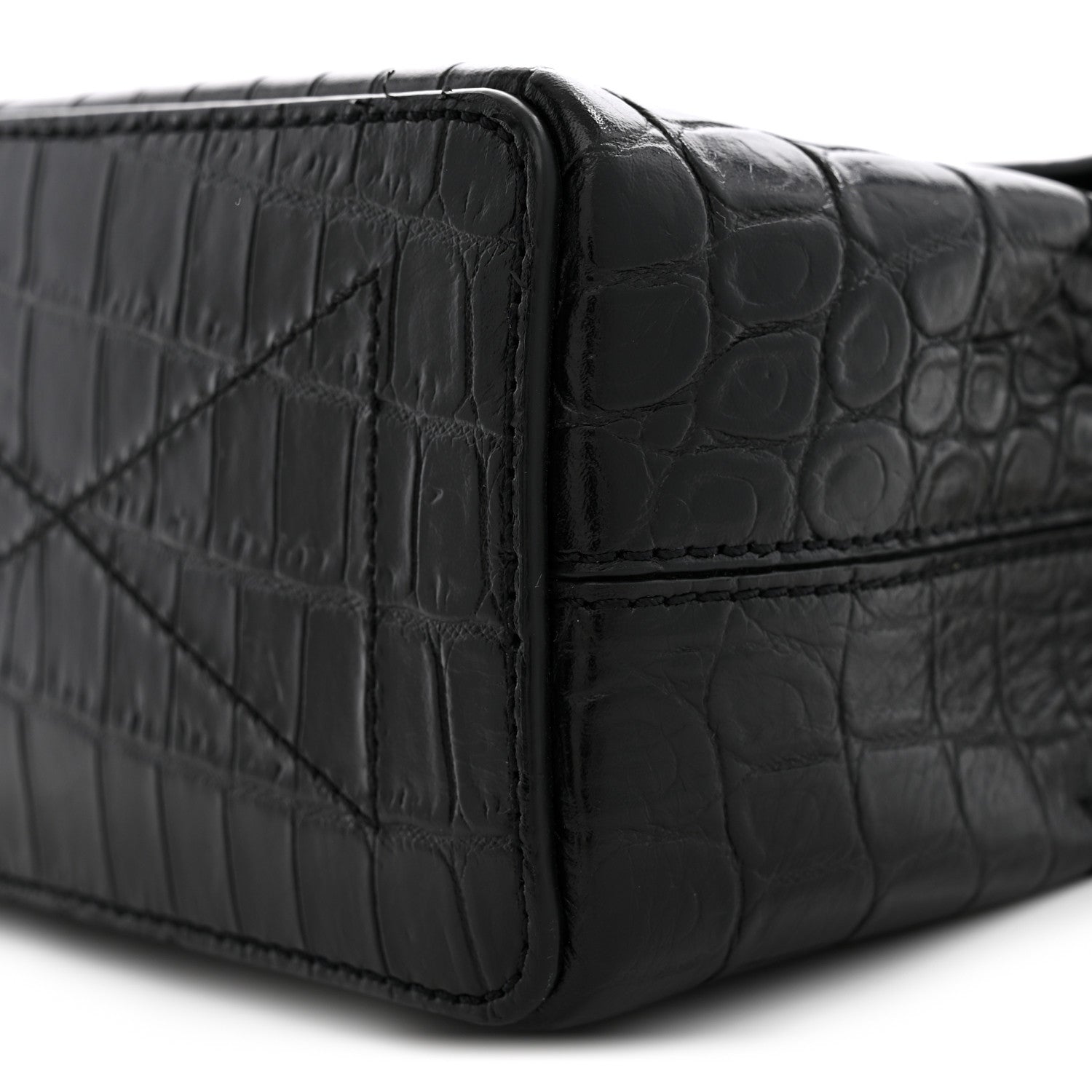 Mulberry Calfskin Crocodile Embossed Micro Seaton Black 9 of 9
