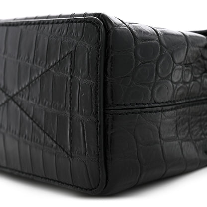 Mulberry Calfskin Crocodile Embossed Micro Seaton Black 9 of 9