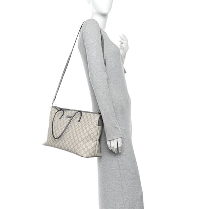 Gucci GG Supreme Monogram Medium Zippered Tote Grey 2 of 10
