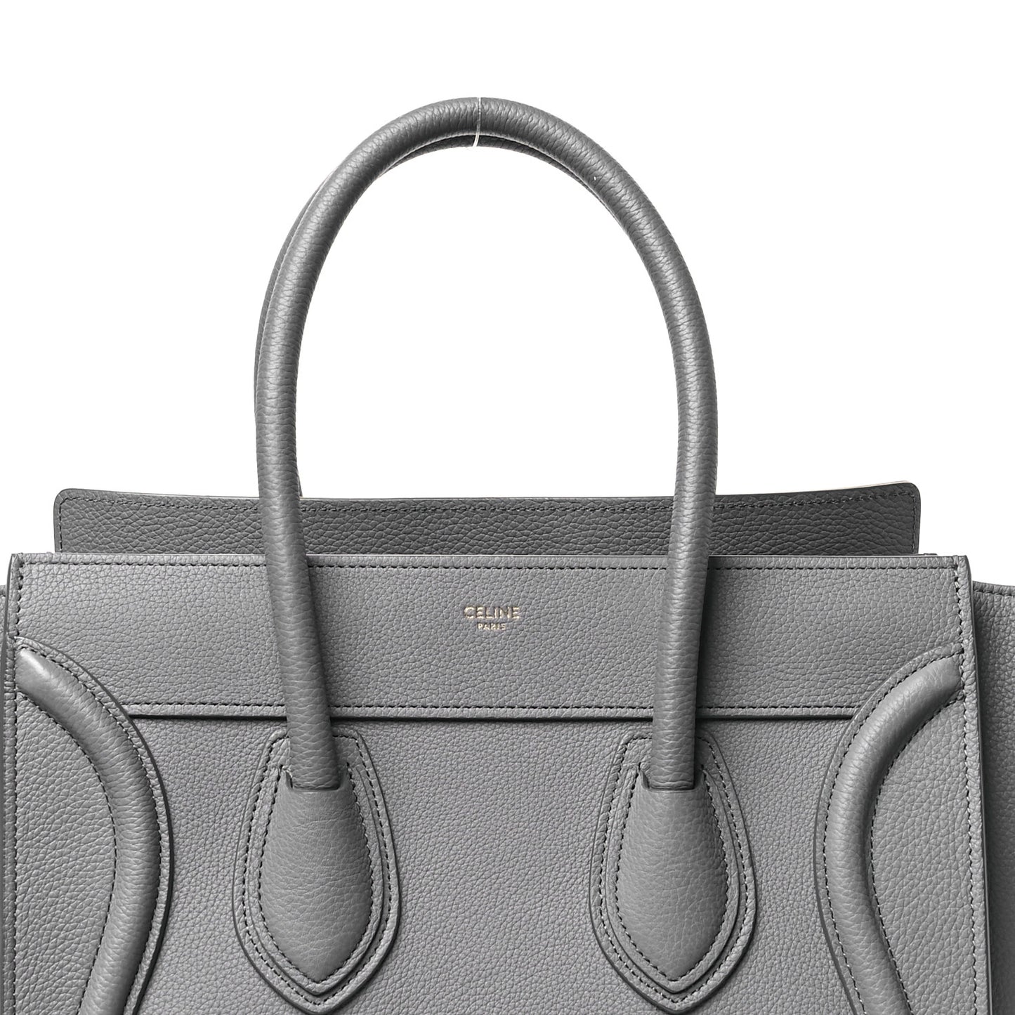 Drummed Calfskin Micro Luggage Kohl