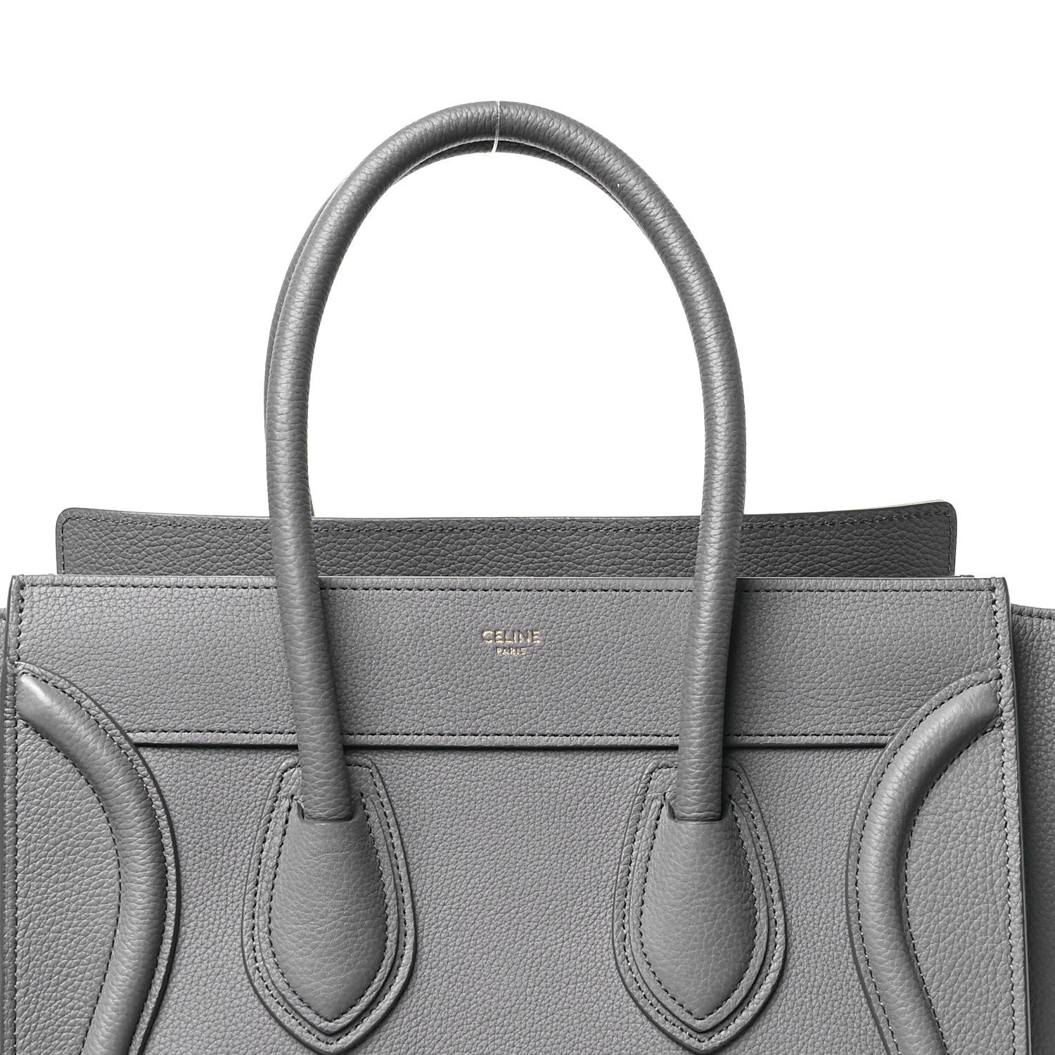 Celine Drummed Calfskin Micro Luggage Kohl 8 of 12