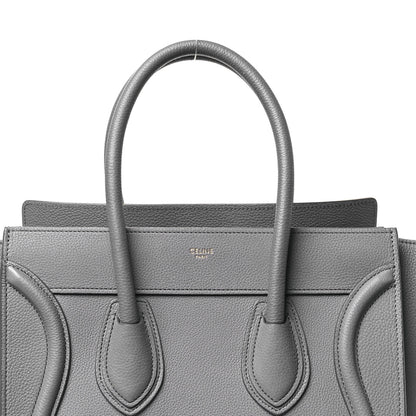 Celine Drummed Calfskin Micro Luggage Kohl 8 of 12