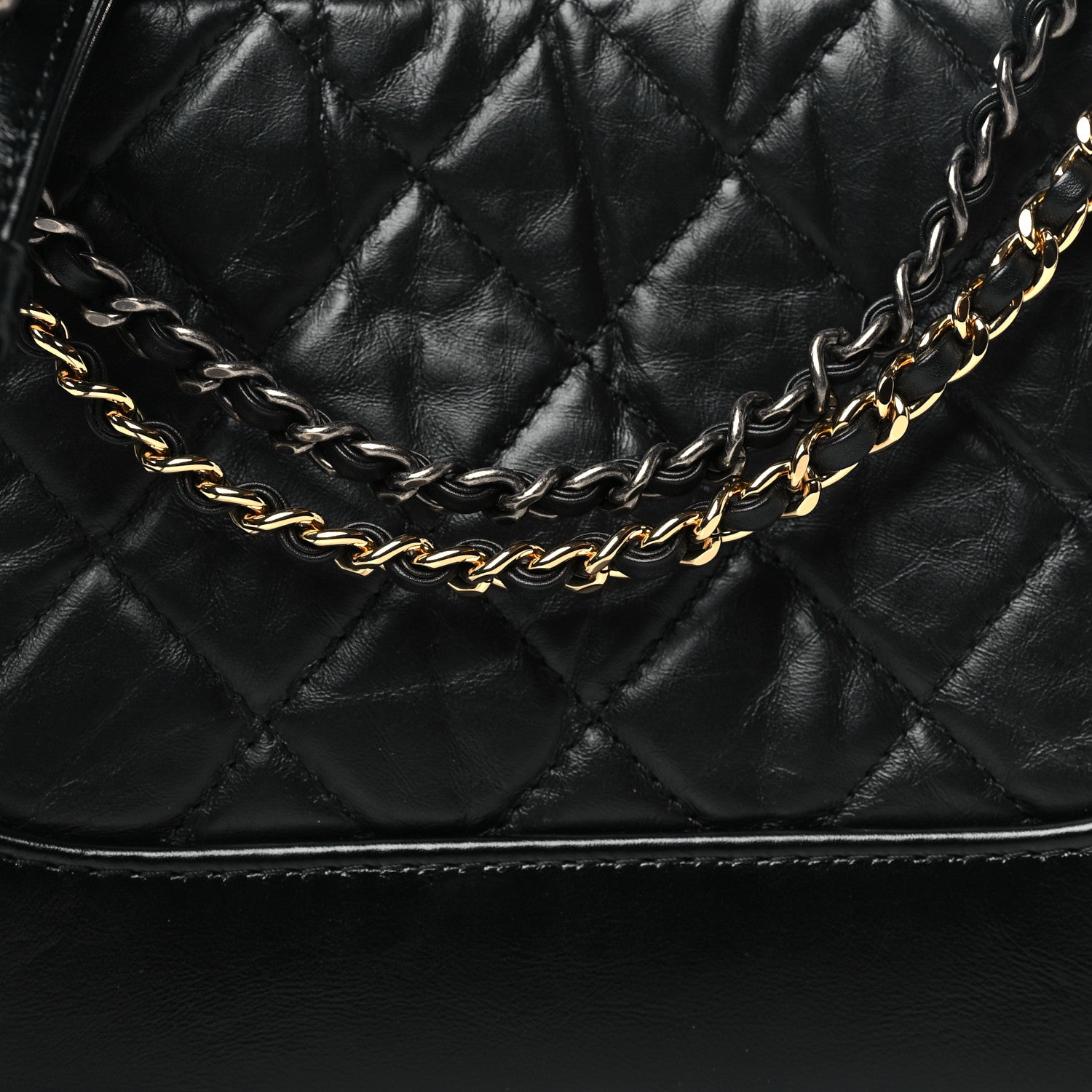 Chanel Aged Calfskin Quilted Small Gabrielle Hobo Black 7 of 10