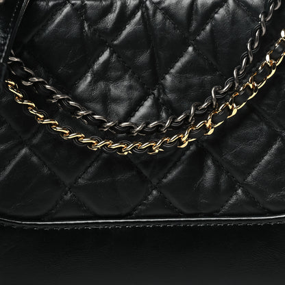 Chanel Aged Calfskin Quilted Small Gabrielle Hobo Black 7 of 10