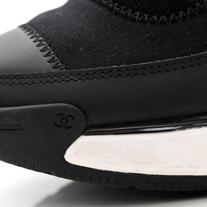 Chanel Velvet Calfskin Mixed Fibers CC Sneakers 40 Black 11 of 12