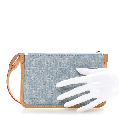 Louis Vuitton Monogram Denim CarryAll PM Pochette Sky Blue 2 of 6