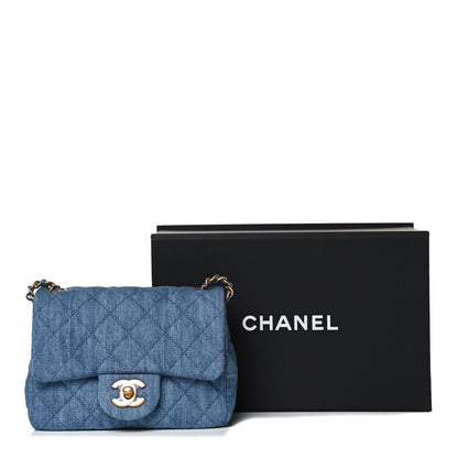 Chanel Denim Quilted Mini Pearl Crush Flap Blue 12 of 12