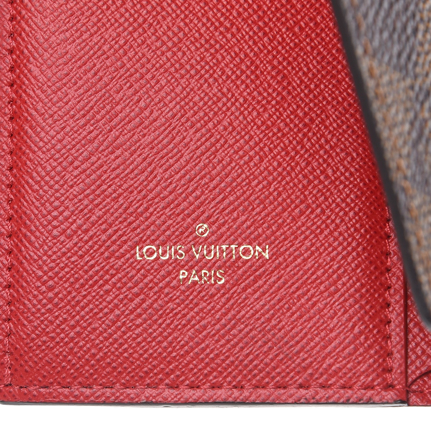 Louis Vuitton Damier Ebene Victorine Wallet Red 6 of 8