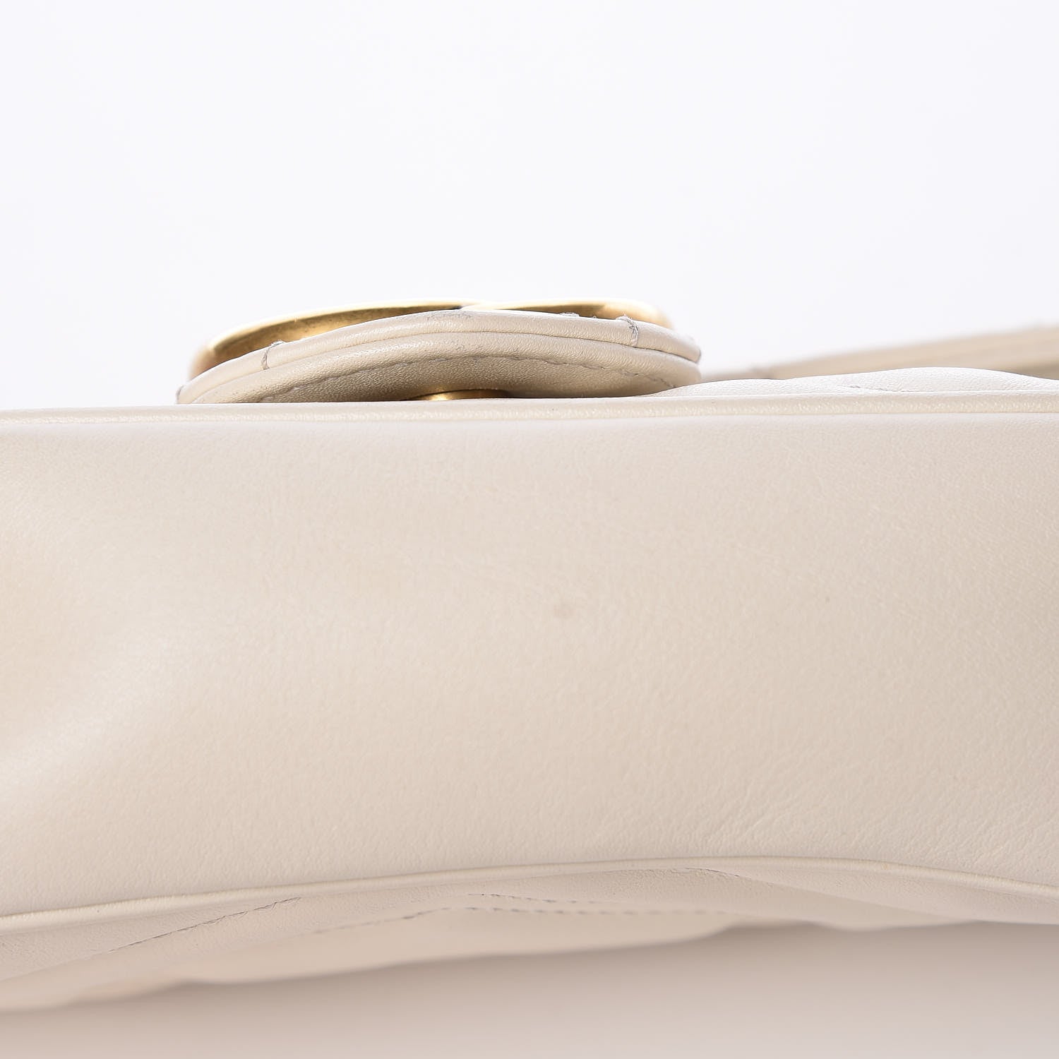 Gucci Calfskin Matelasse Super Mini GG Marmont Shoulder Bag White 11 of 17