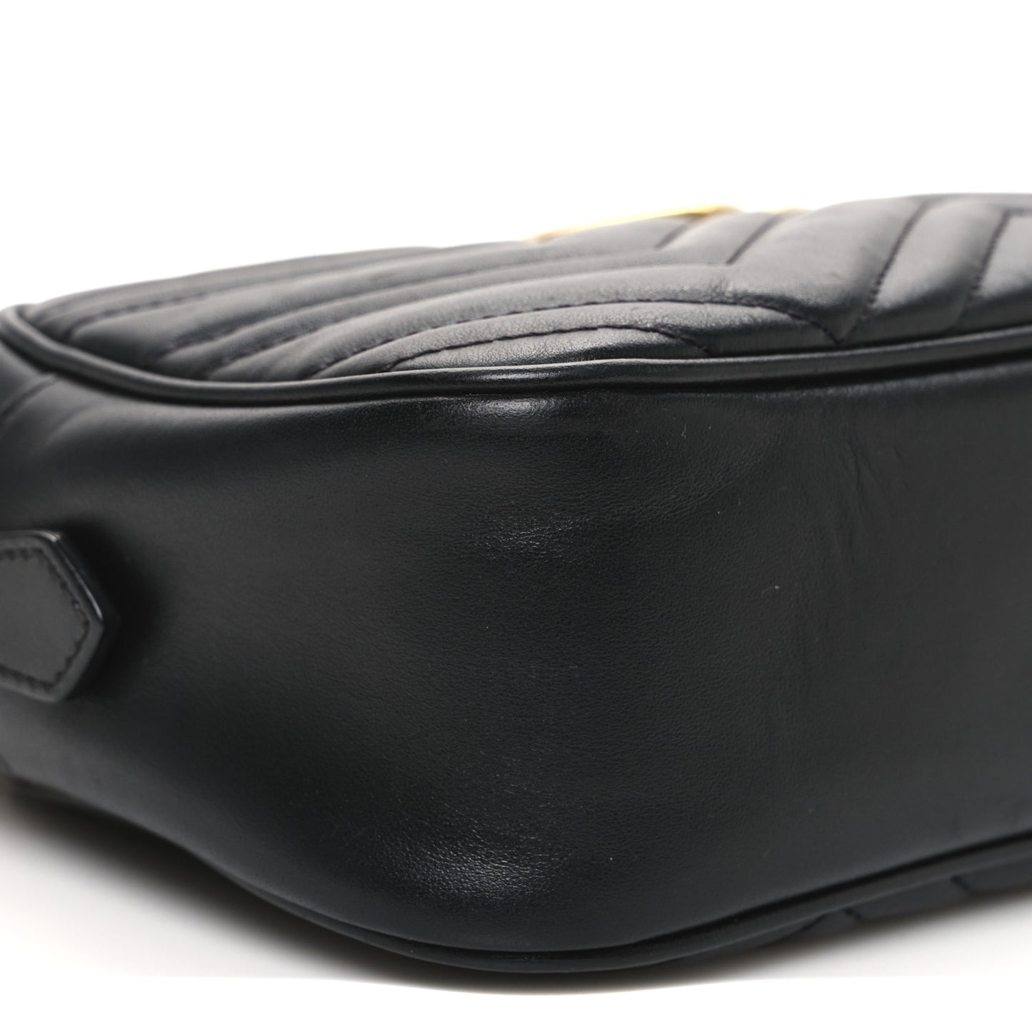 Calfskin Matelasse Small GG Marmont Chain Shoulder Bag Black